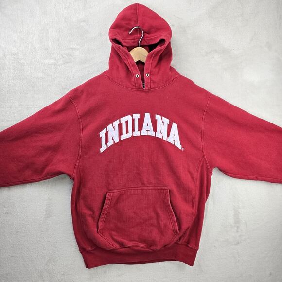 Vintage Steve & Barry’s Indiana University Sweatshirt Mens Large Red Hoodie Y2K - Picture 2 of 8
